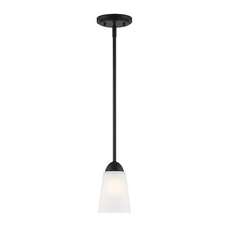 Designers Fountain Malone 60 Watt 1 Light Matte Black Mini-Pendant with Frosted Glass Shade D267M-5P-MB